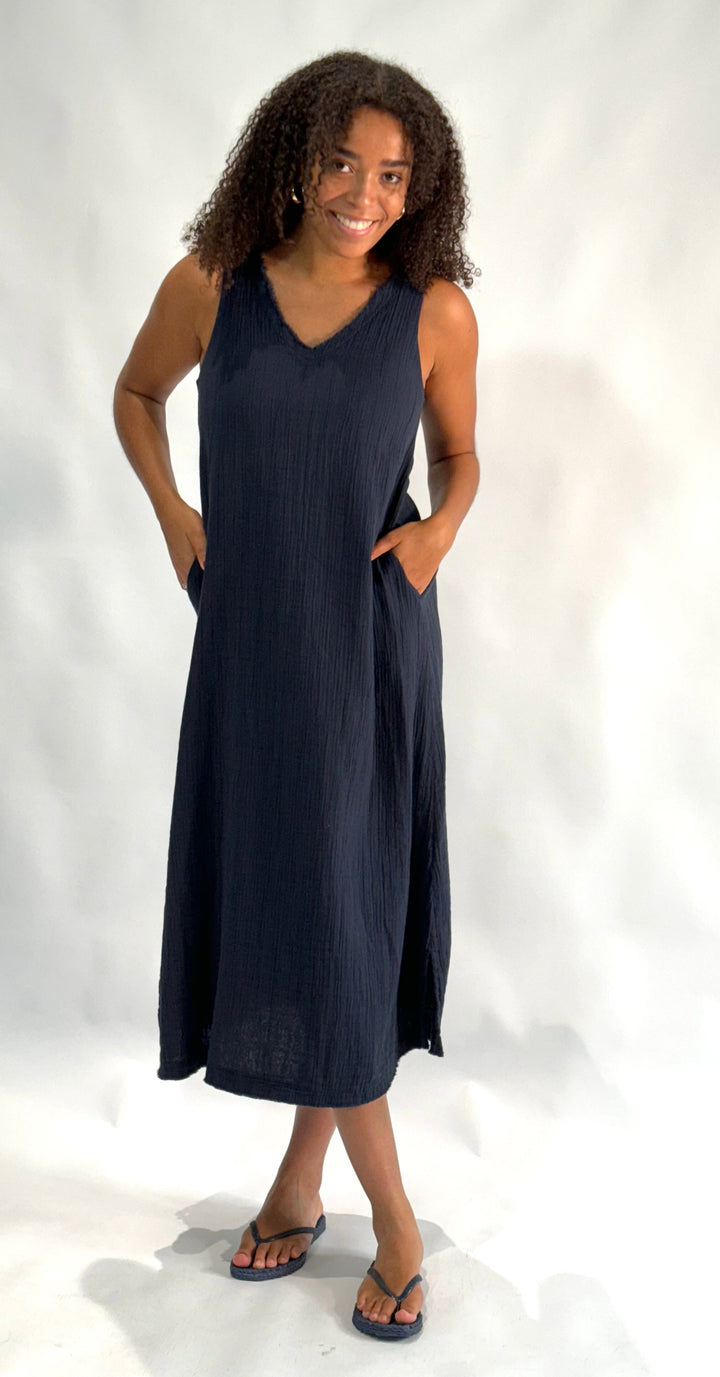 Muslin Maxi-Kleid ohne Arm