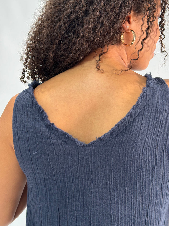 Muslin Maxi-Kleid ohne Arm