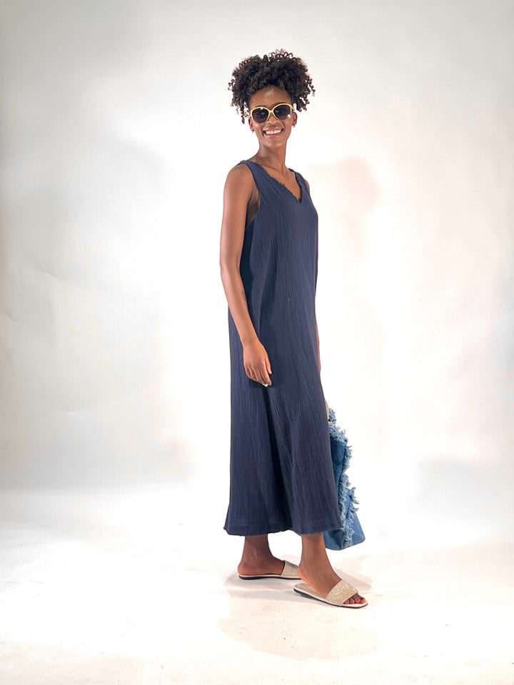 Muslin Maxi-Kleid ohne Arm