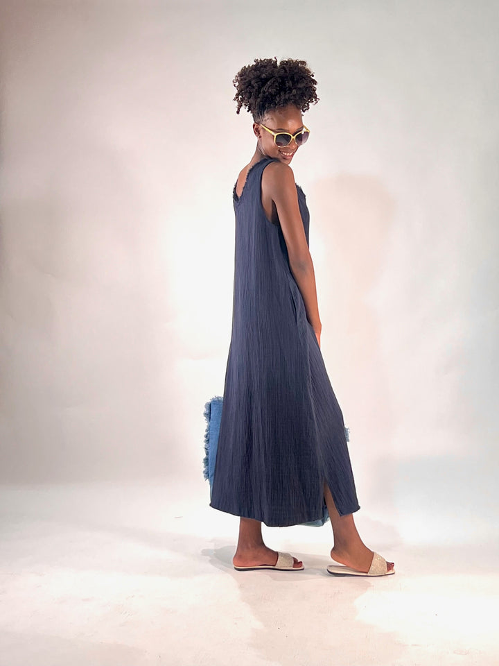 Muslin Maxi-Kleid ohne Arm