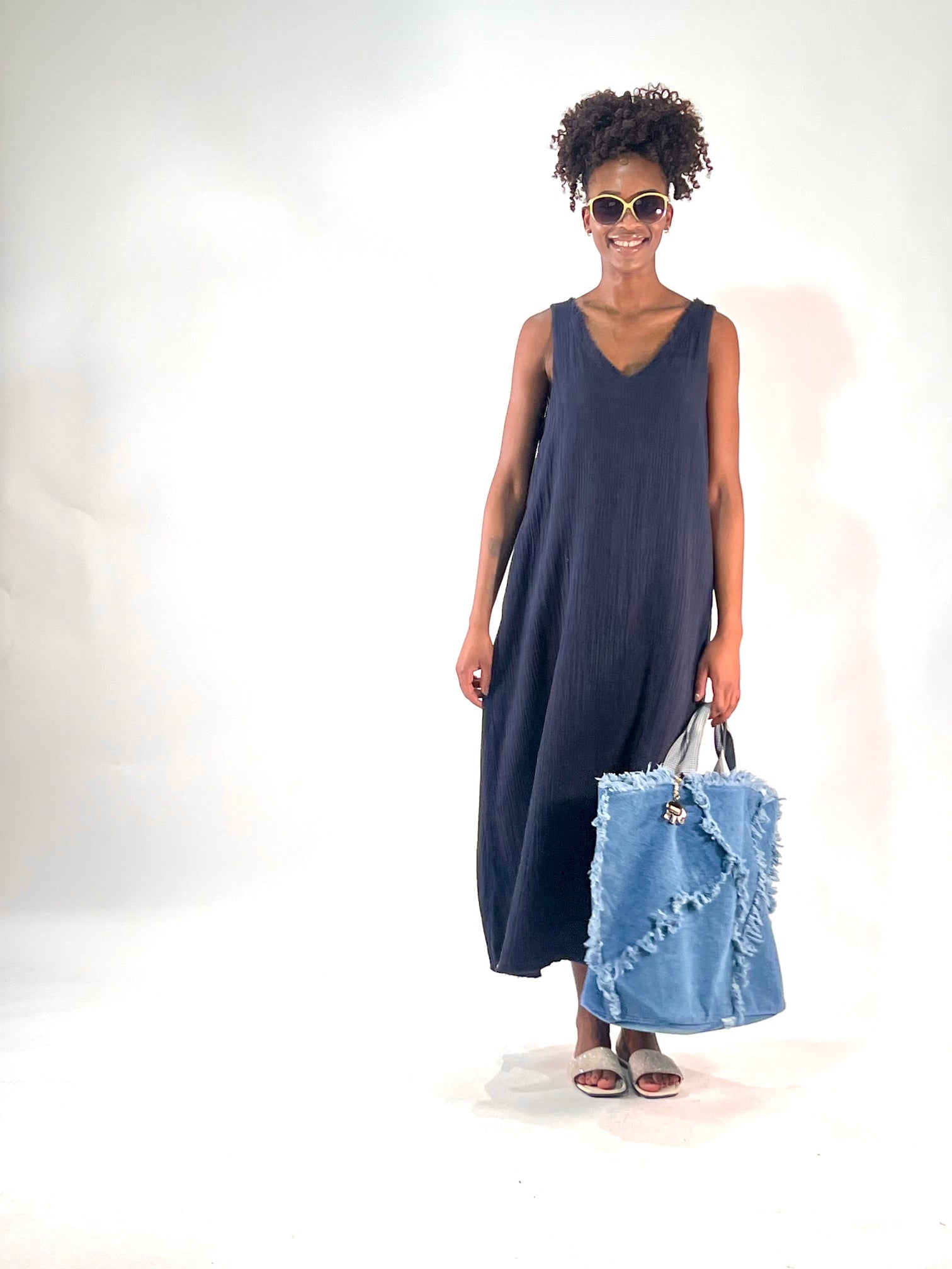 Muslin sleeveless maxi dress – L'Adresse