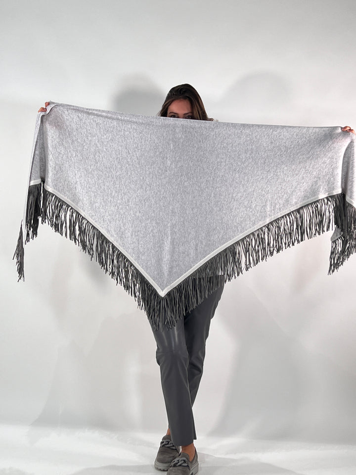 Dreieckstuch mit Lederfransen Vegan