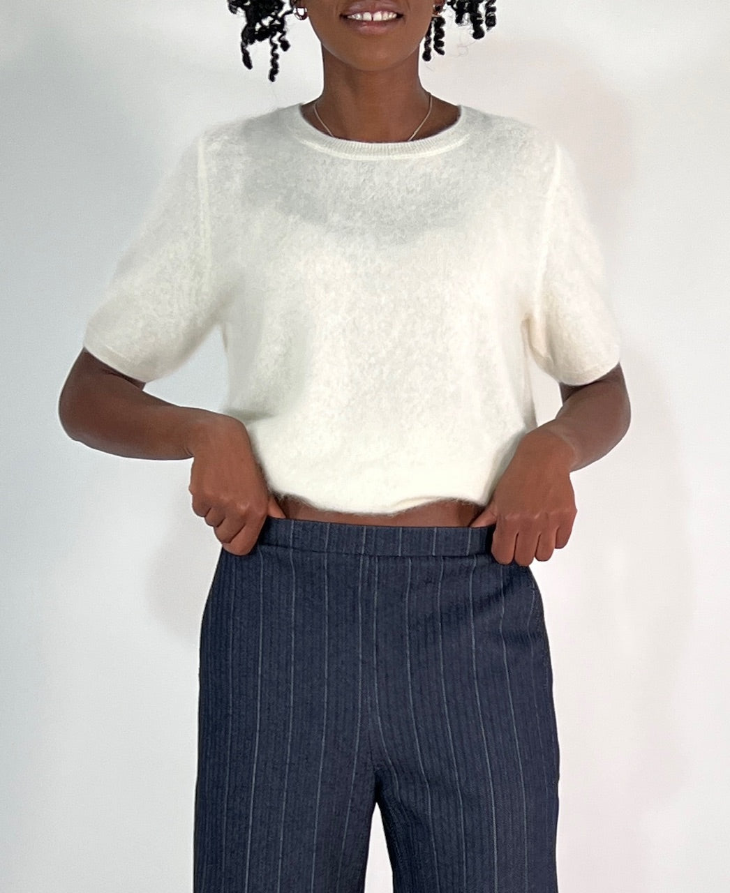 Amaya cashmere sweater with short sleeves