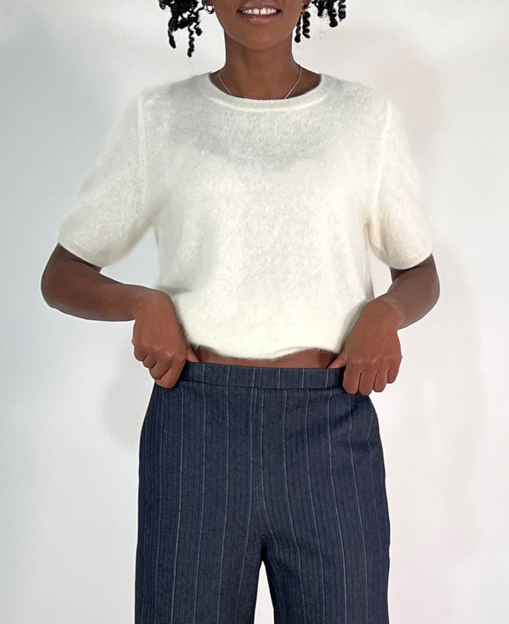 Amaya cashmere sweater with short sleeves