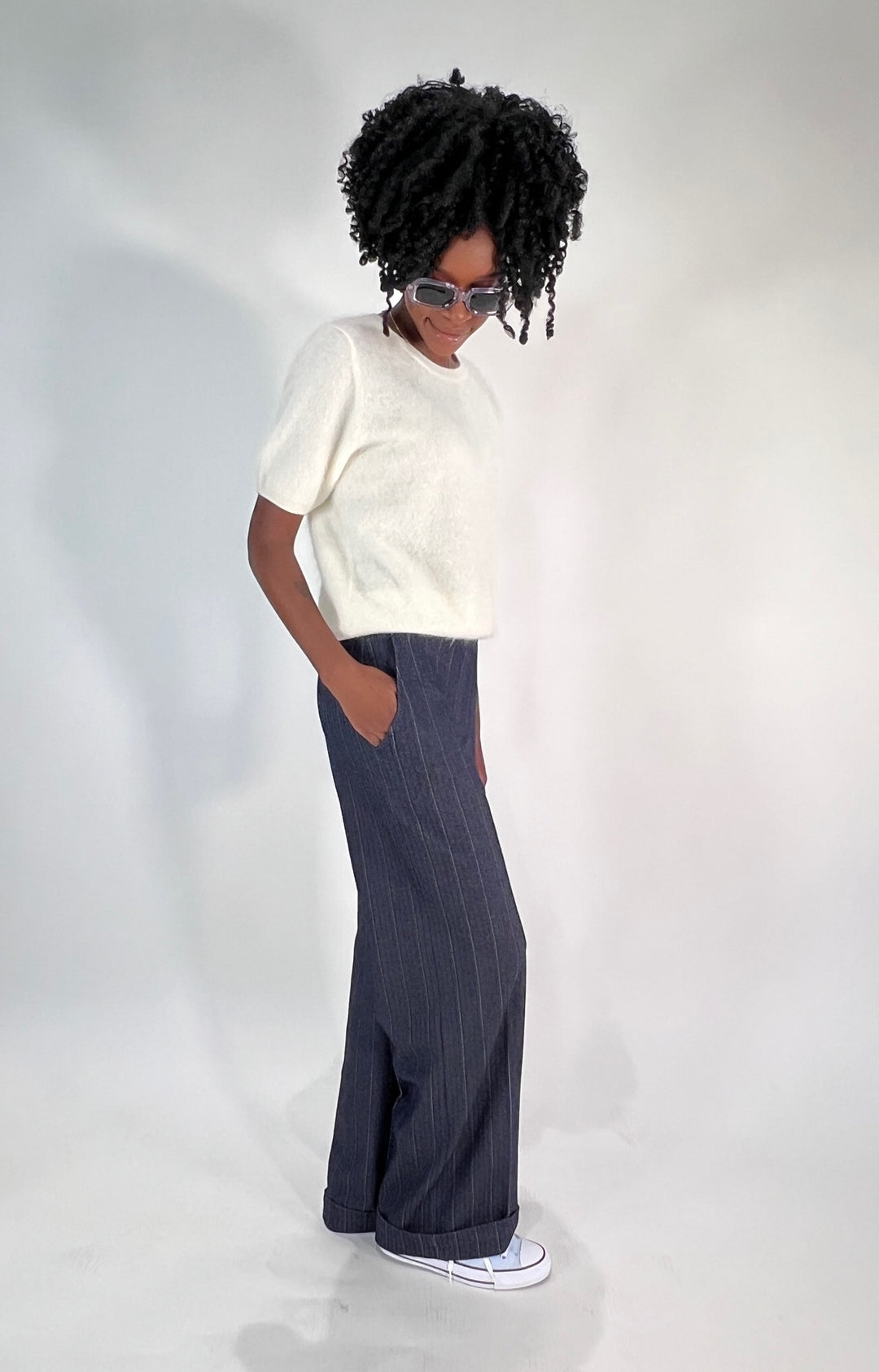 Amaya cashmere sweater with short sleeves