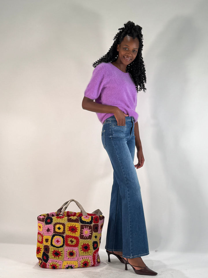 Amaya cashmere sweater with short sleeves