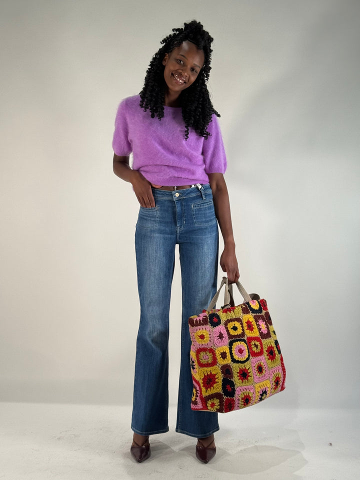 Amaya cashmere sweater with short sleeves