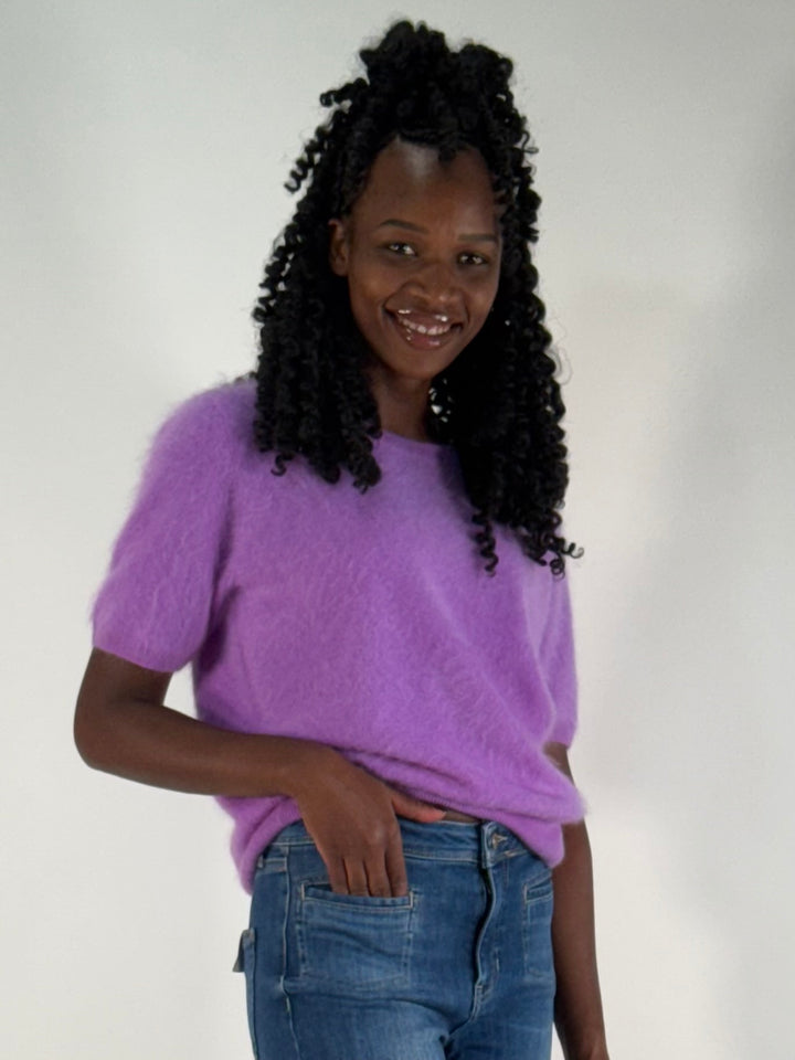 Amaya cashmere sweater with short sleeves
