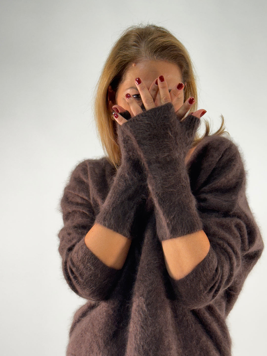 Fingerlose Fäustlinge in Brushed Cashmere