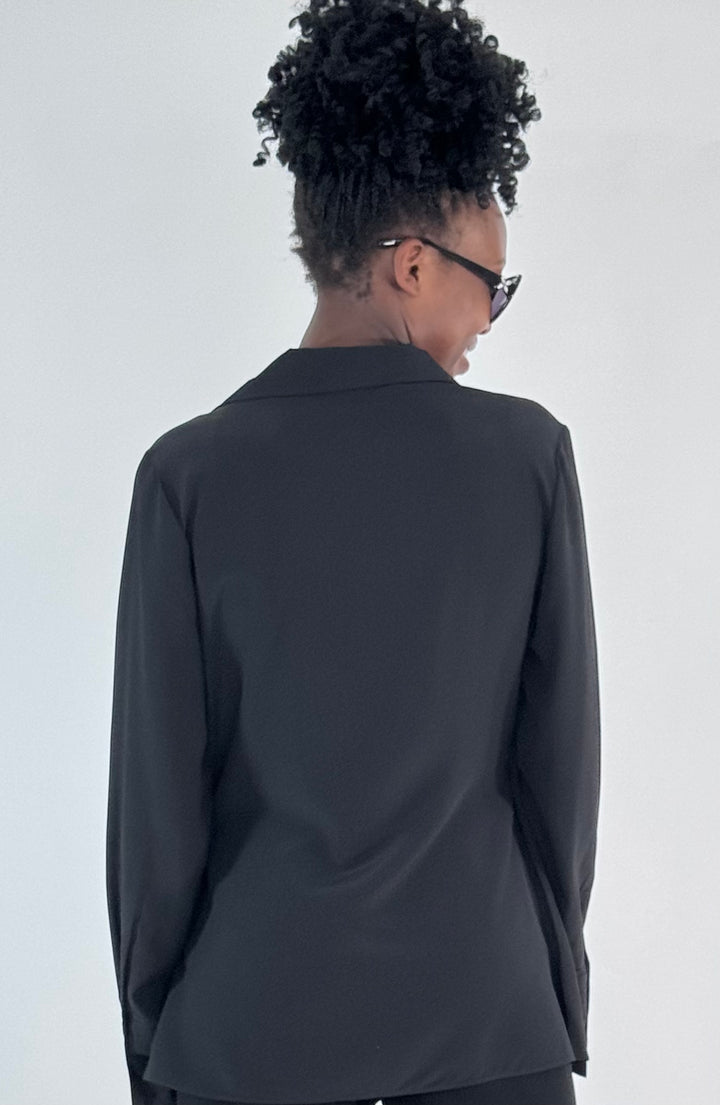 Wickelbluse Chloe mit Volant in Seide