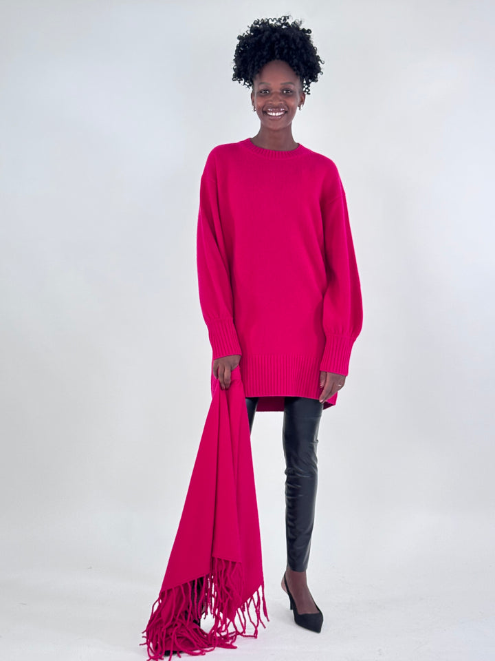 Long-Wollpullover Nele mit Cashmere