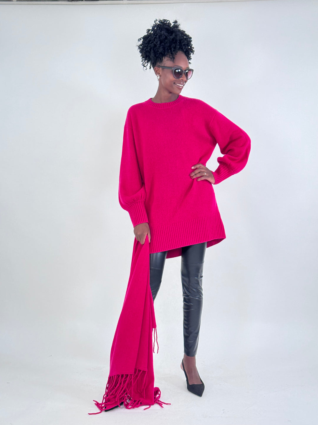 Long-Wollpullover Nele mit Cashmere