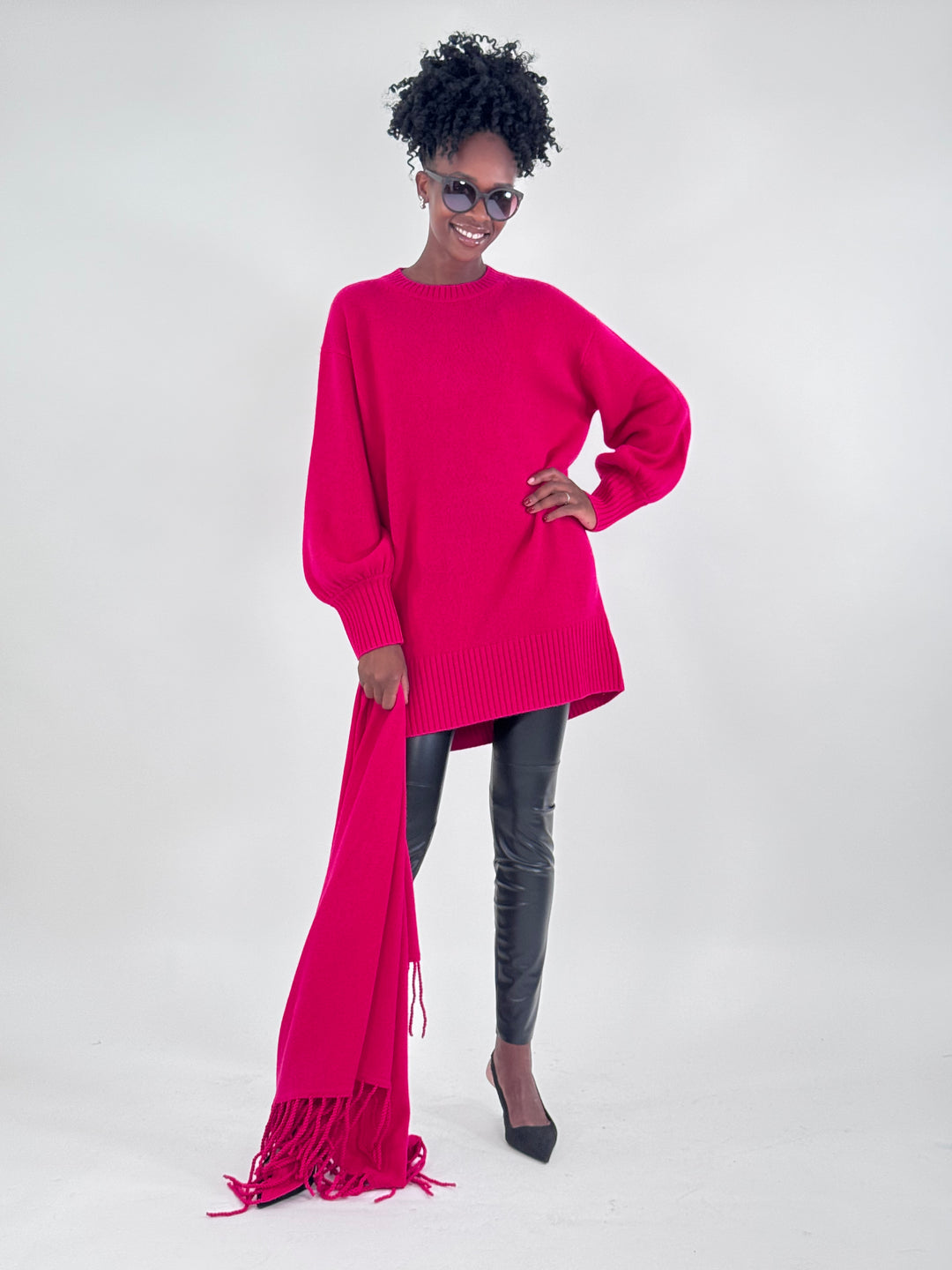 Long-Wollpullover Nele mit Cashmere