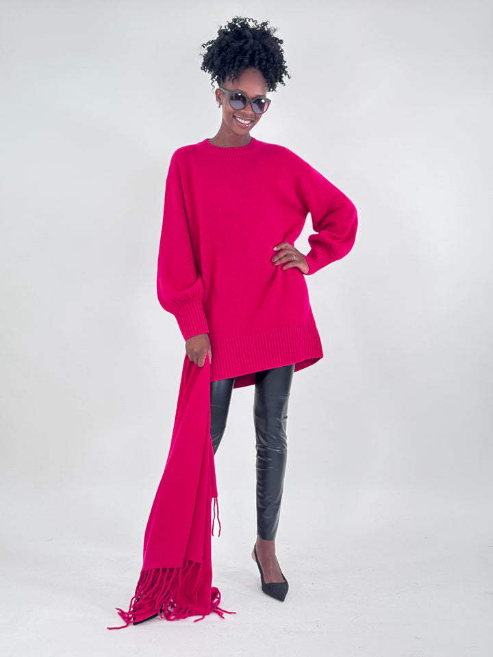 Long-Wollpullover Nele mit Cashmere