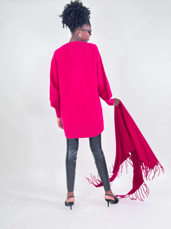Long-Wollpullover Nele mit Cashmere