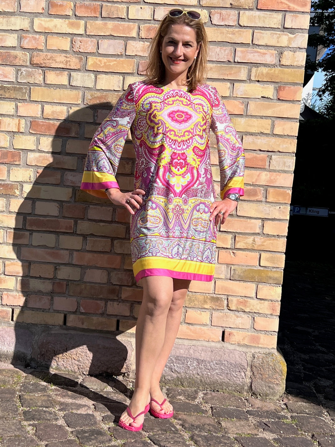 Print-Kleid Rundhals