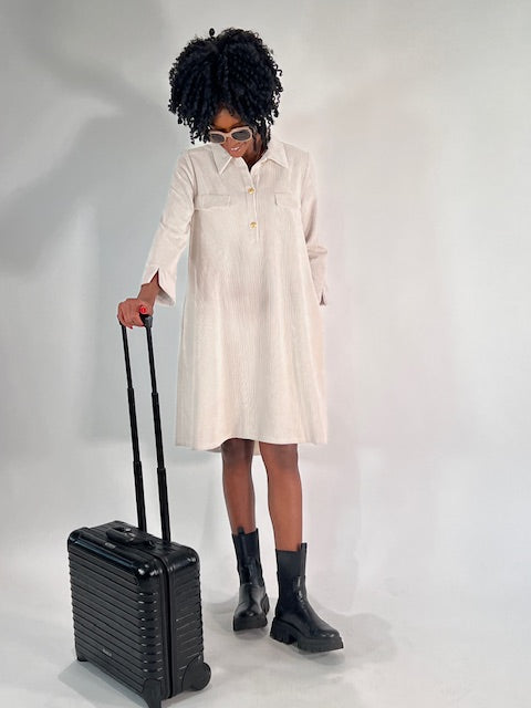 Polo-Cord-Kleid im Retro-Stil