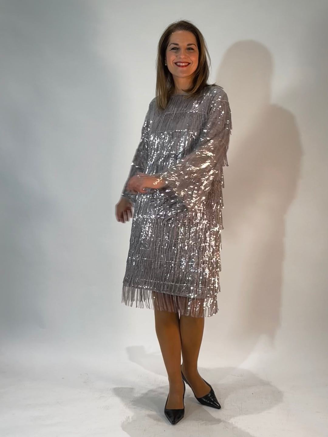 Pailletten-Kleid Silber