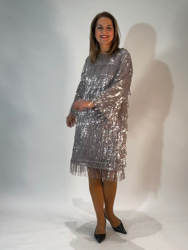 Pailletten-Kleid Silber