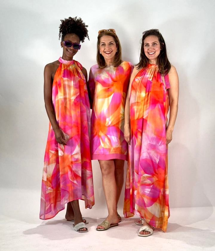 Maxi dress chiffon in halter style