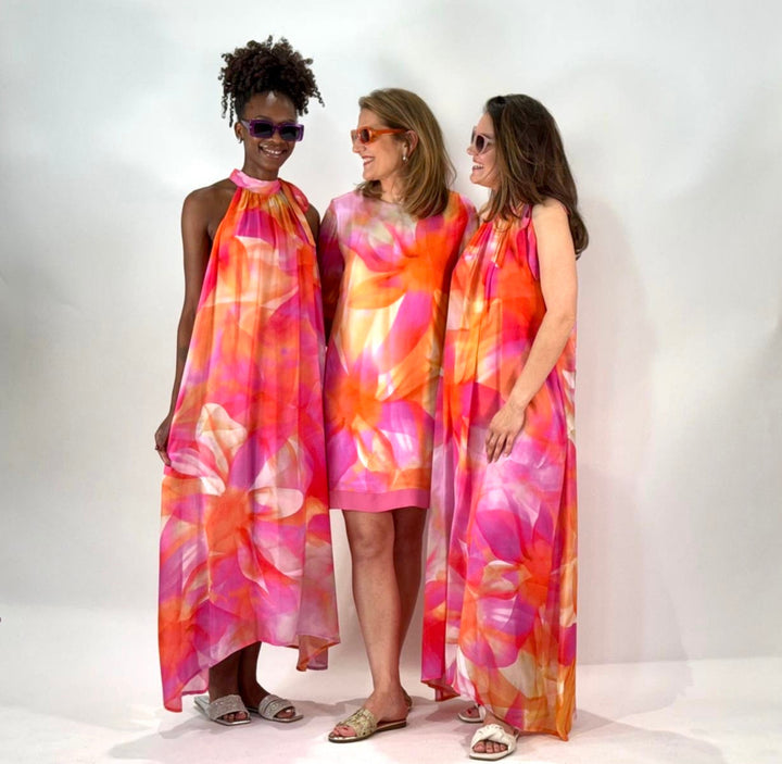 Maxi dress chiffon in halter style