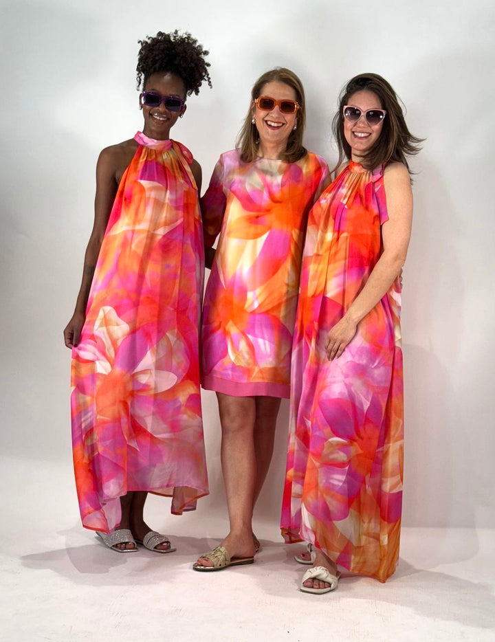 Maxi dress chiffon in halter style