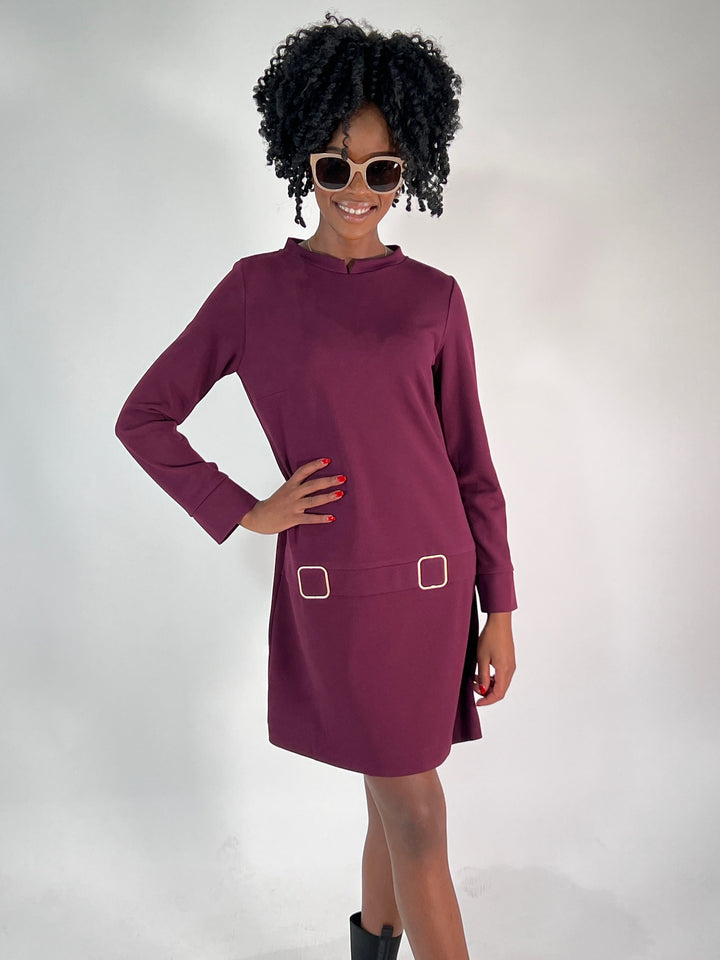 A-Linien-Kleid Sixties mit Langarm