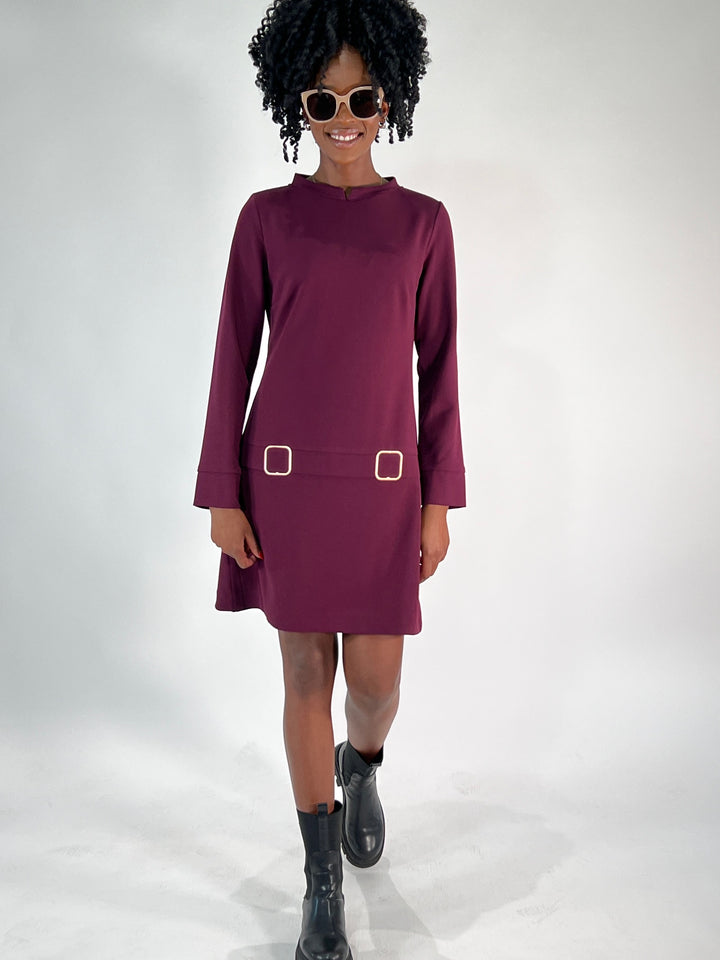 A-Linien-Kleid Sixties mit Langarm