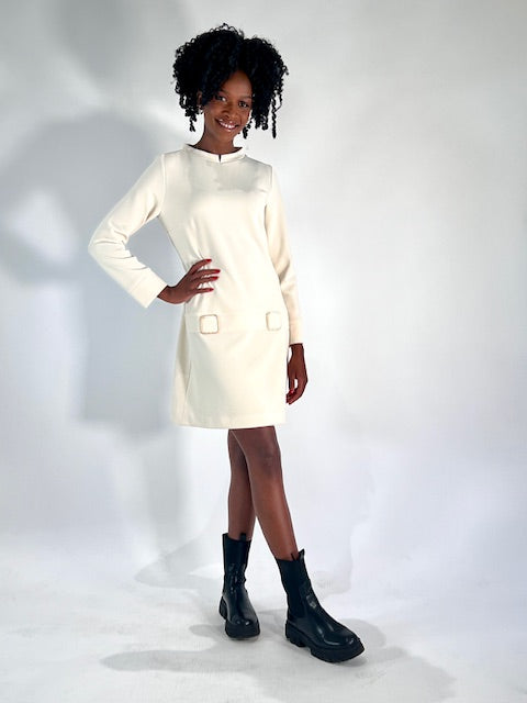 A-Linien-Kleid Sixties mit Langarm