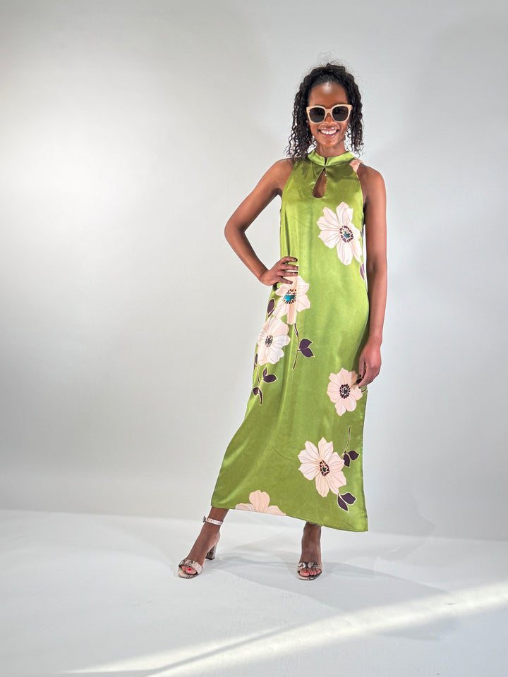 Midi-Kleid Asia satiniert