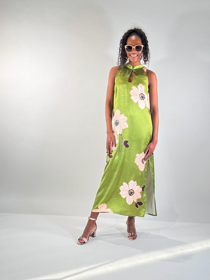 Midi-Kleid Asia satiniert