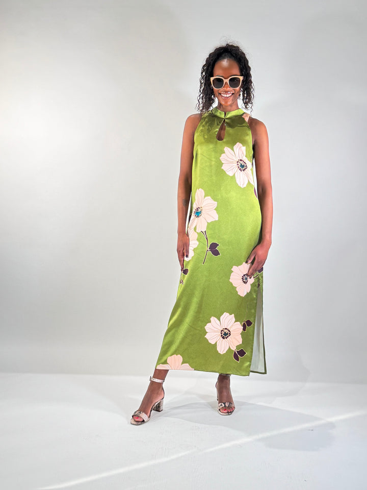 Midi-Kleid Asia satiniert