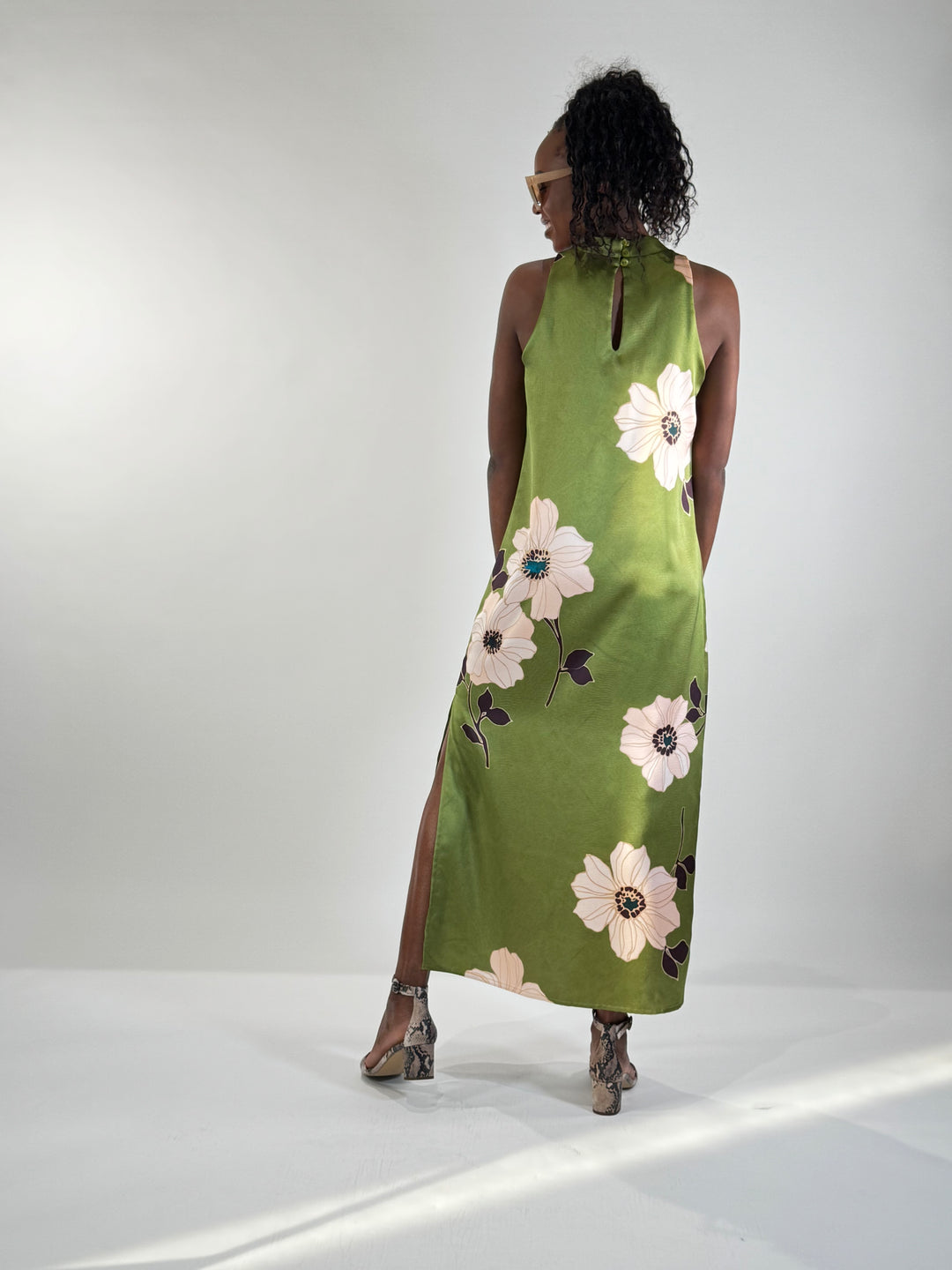 Midi-Kleid Asia satiniert