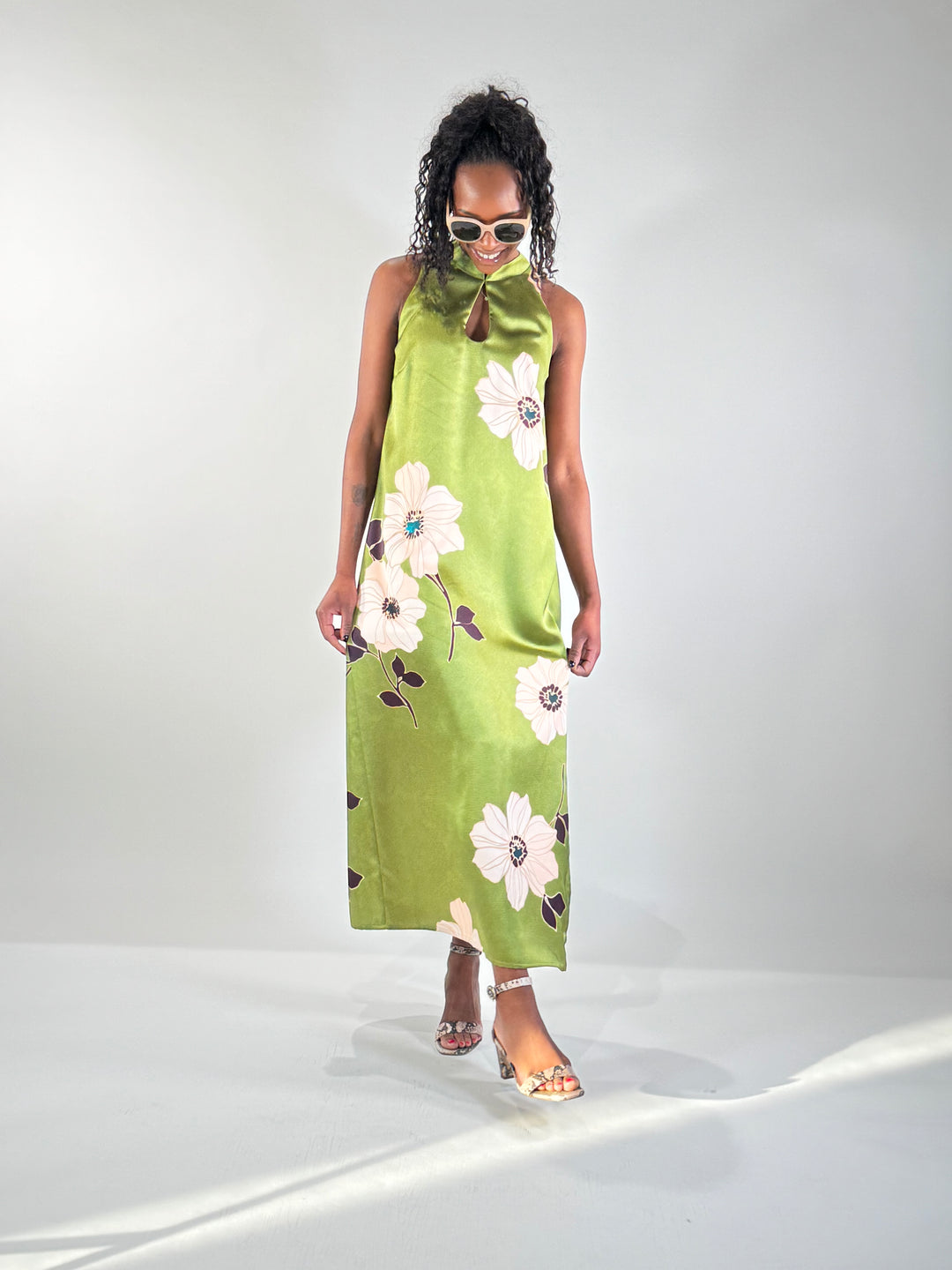Midi-Kleid Asia satiniert