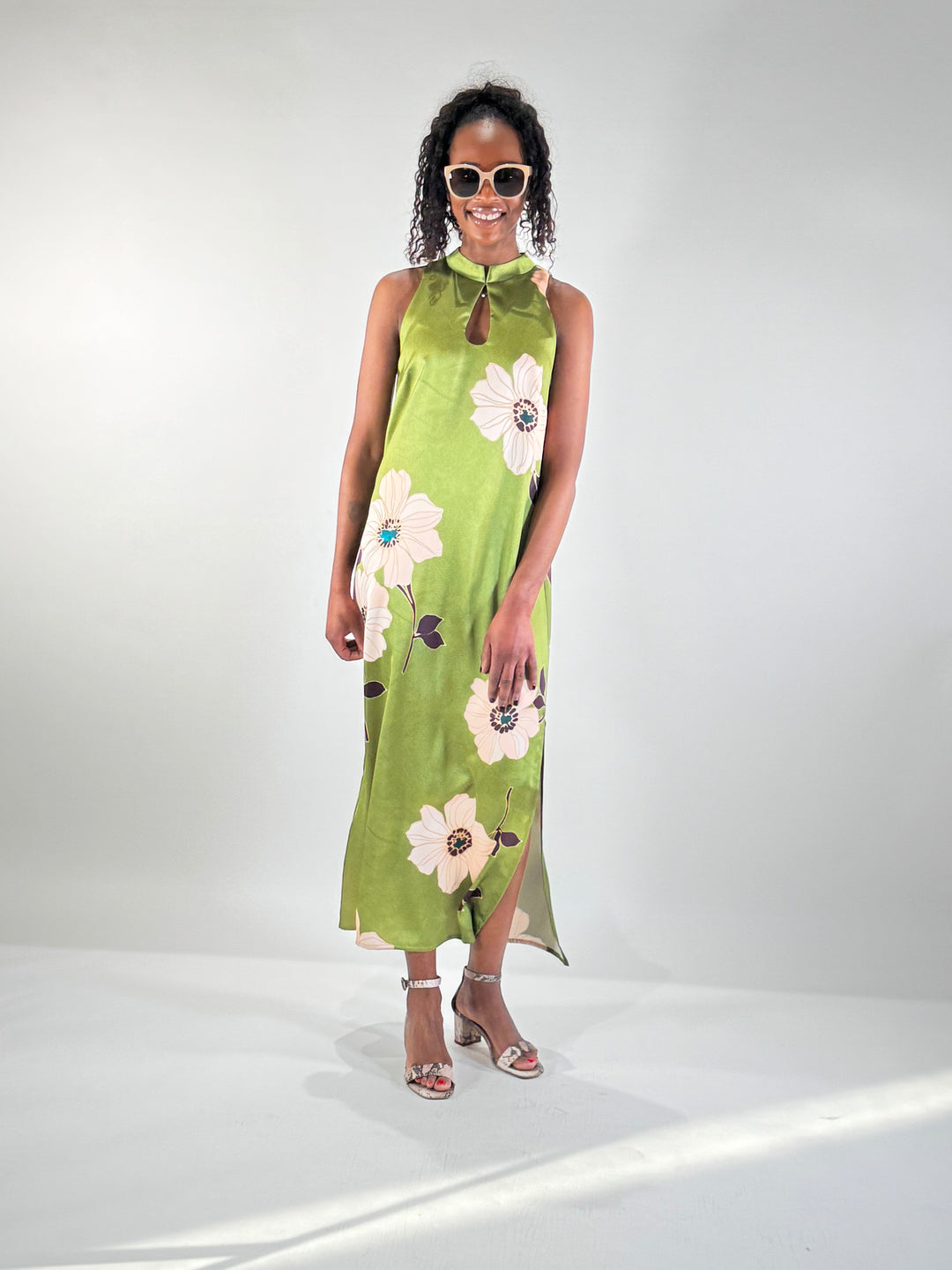 Midi-Kleid Asia satiniert
