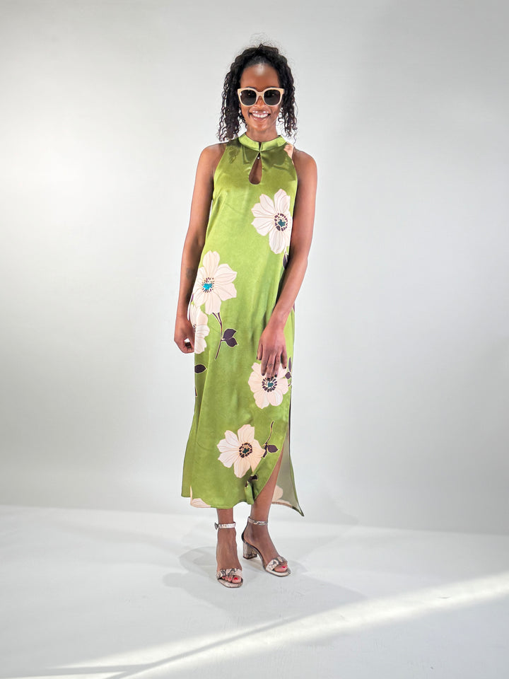 Midi-Kleid Asia satiniert