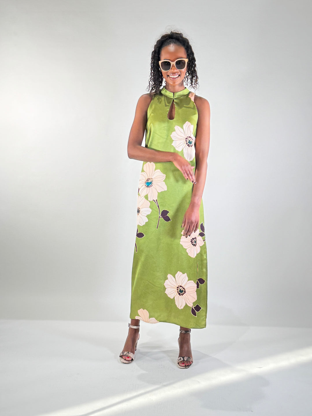 Midi-Kleid Asia satiniert