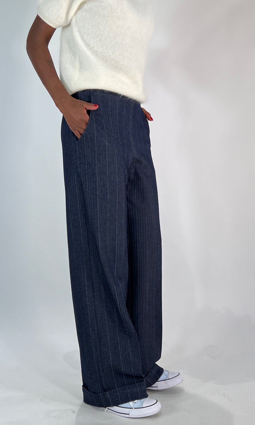 Marlenehose mit Nadelstreifen