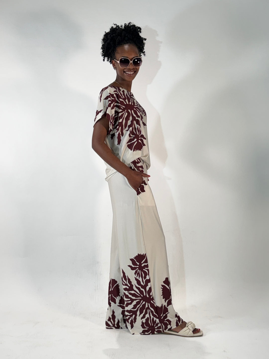 Schlupfhose in floralem Print