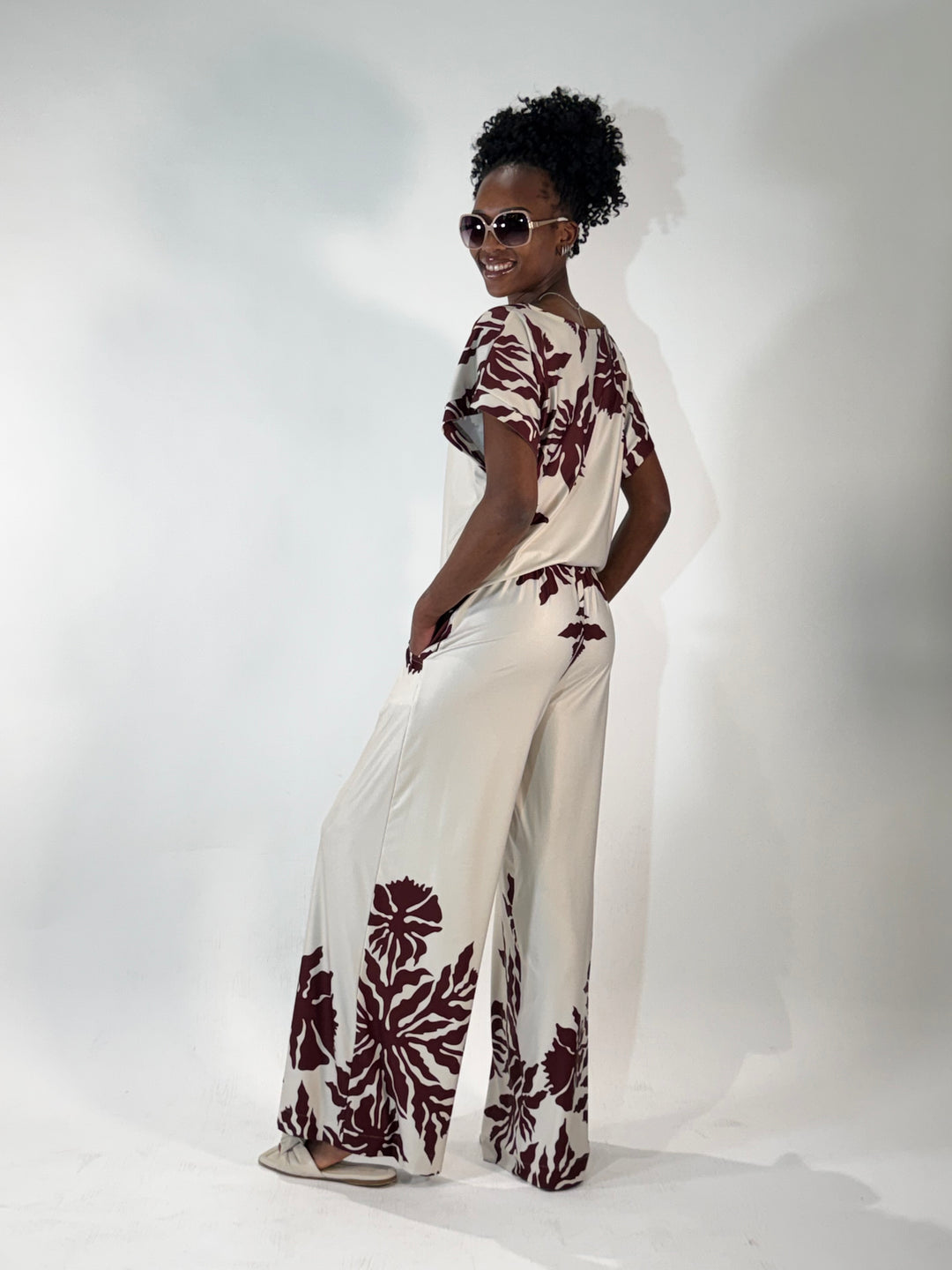 Schlupfhose in floralem Print