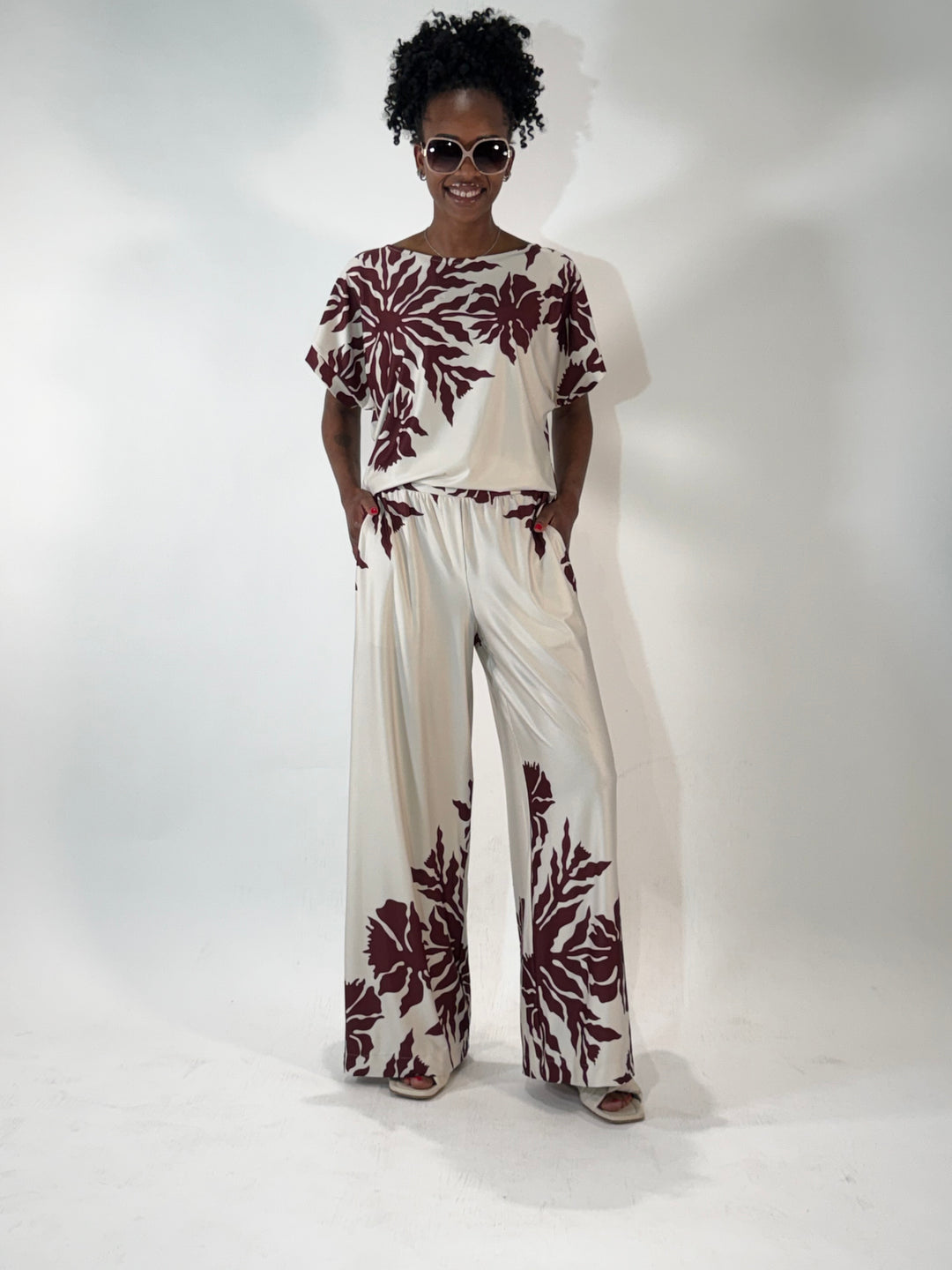 Schlupfhose in floralem Print