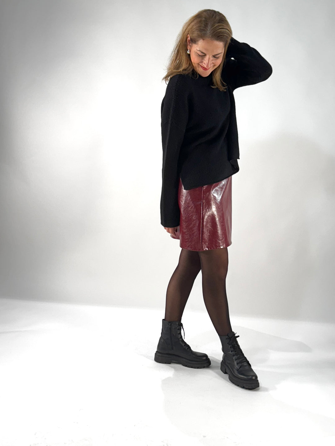 Minirock in Lackleder-Optik