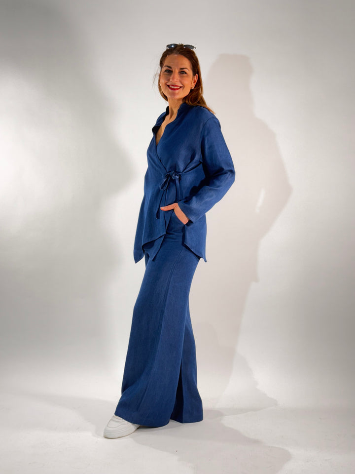 Wickelbluse im Kimono-Denim-Style