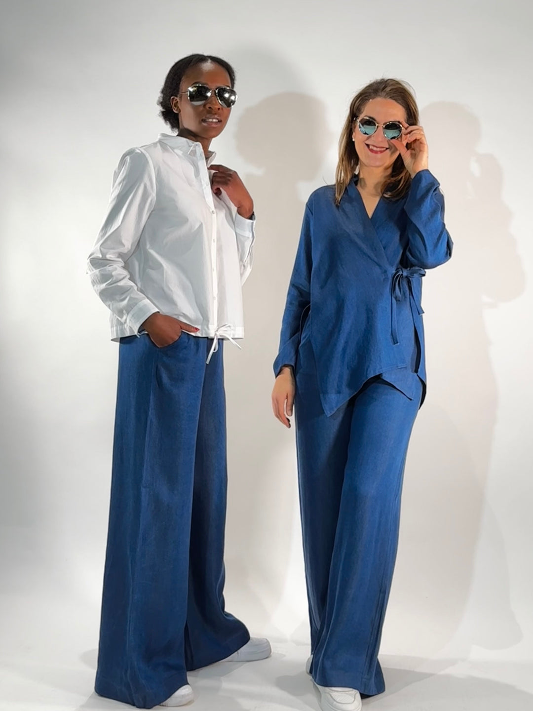 Wickelbluse im Kimono-Denim-Style