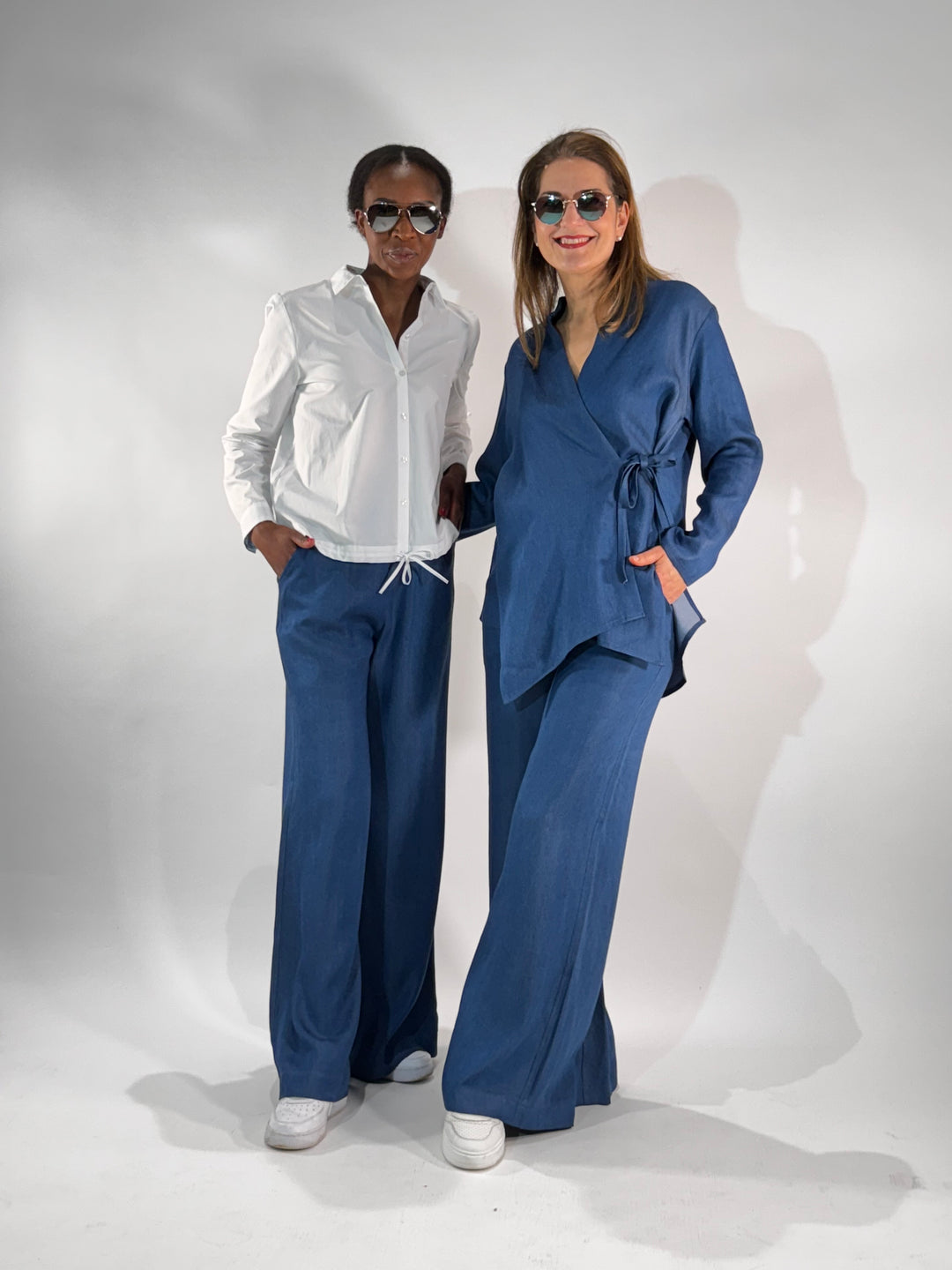 Wickelbluse im Kimono-Denim-Style