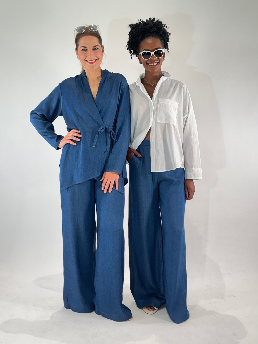 Wickelbluse im Kimono-Denim-Style