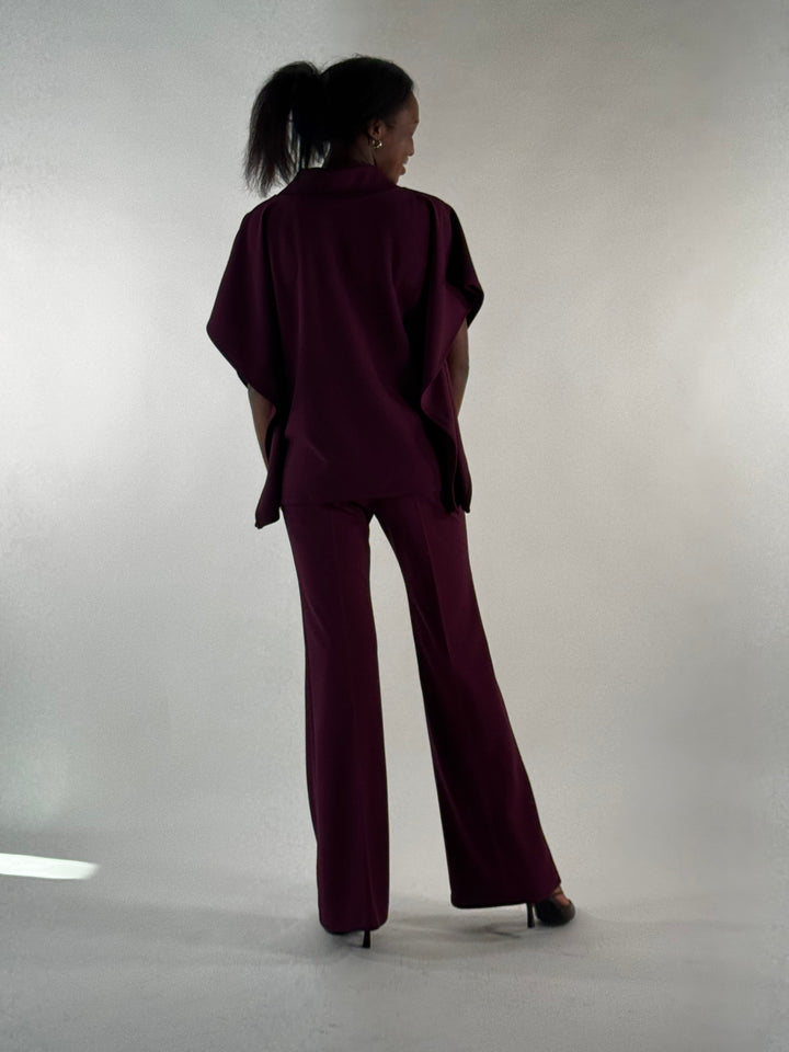 Blusen-Top in aubergine
