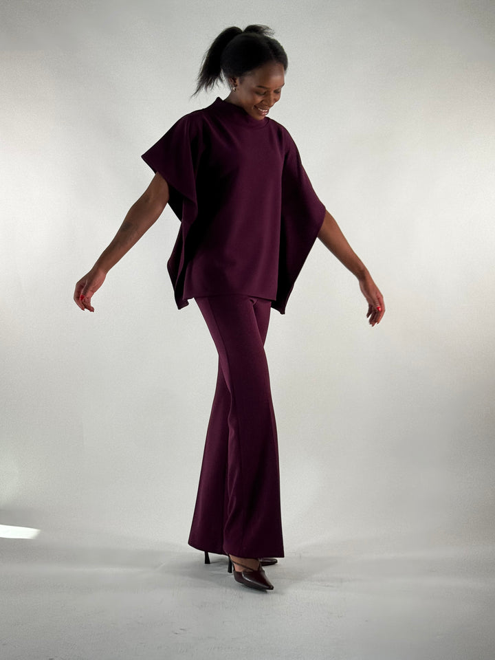 Blusen-Top in aubergine