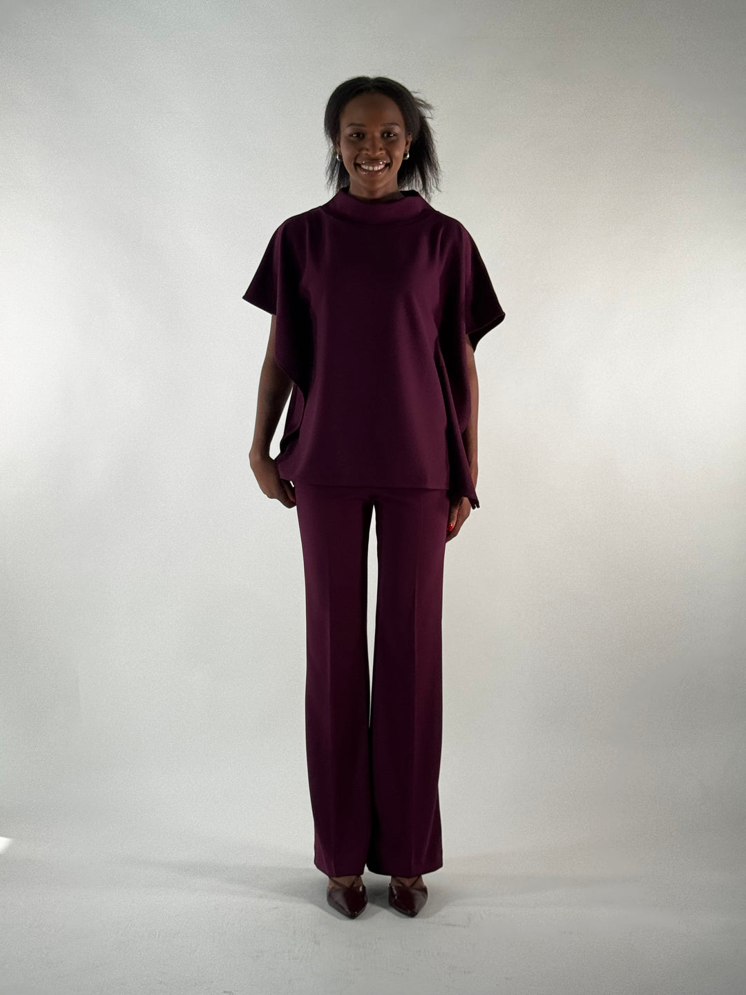 Blusen-Top in aubergine