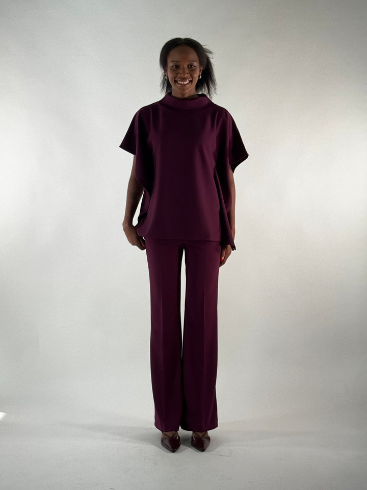 Blusen-Top in aubergine